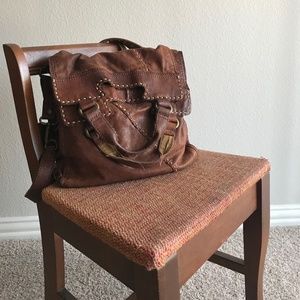 Lucky Brand Abbey Road Fold Over Leather Tote